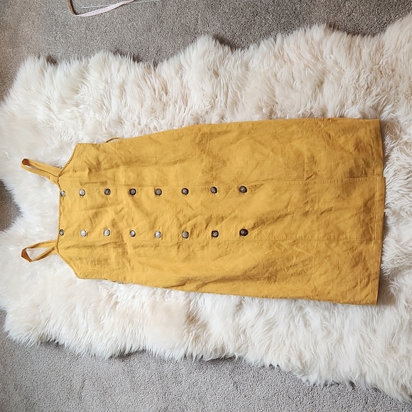 Topshop NWOT linen pinafore dress -size 6 - Picture 7 of 12